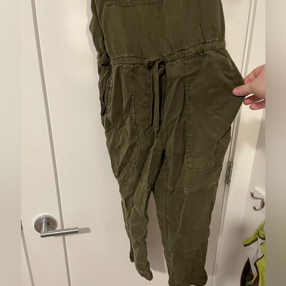 Wilfred Free Aritzia Valletta Olive Green Twill Overalls Women’s XS - Picture 3 of 7